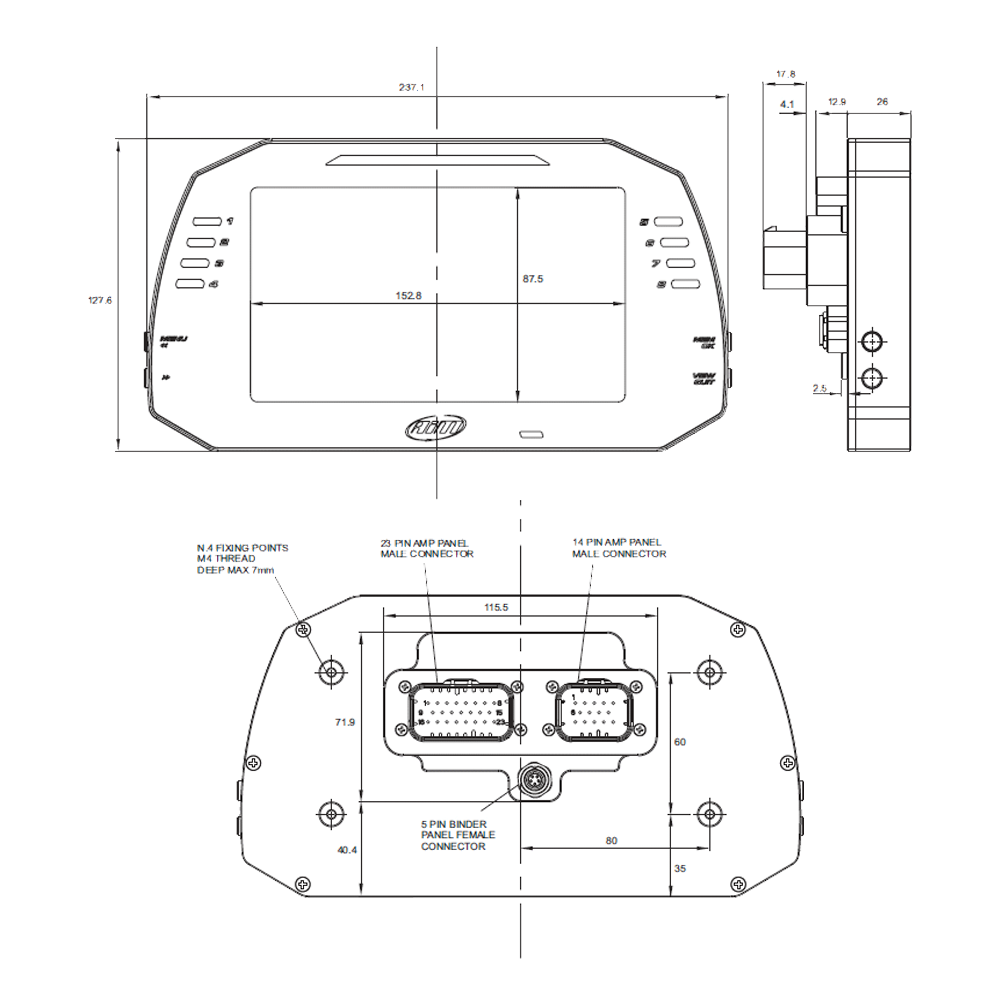 AiM MXG 1.2 Strada Display Dash