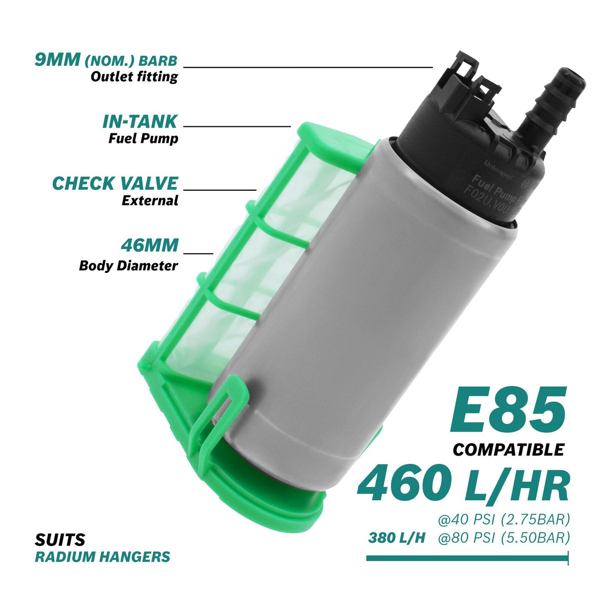 Bosch Motorsports FPx-HF - In-tank Fuel Pump. Up to 540 l/h (BR540)