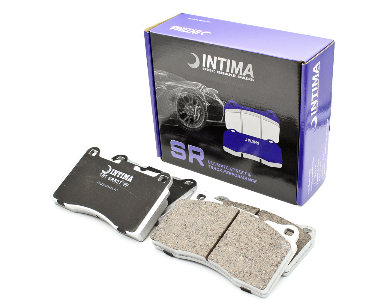 Intima SR Front Brake Pads – EVO 5/6/7/8/9/X, WRX STI 02-17, FK8 Type-R, Stinger GT, Megane RS