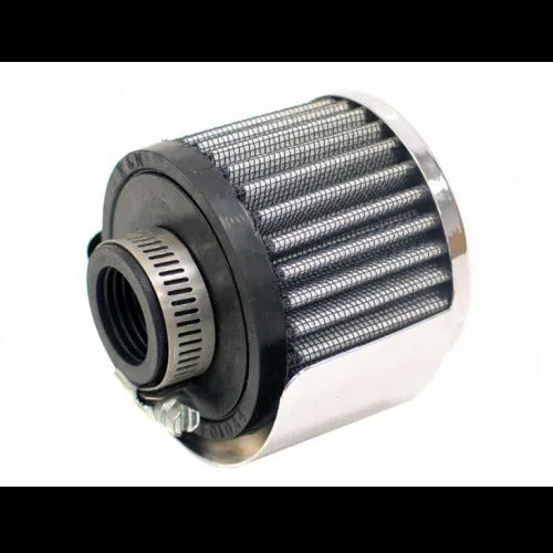 K&N Crank case vent air filter - 25mm ID, Chrome Top