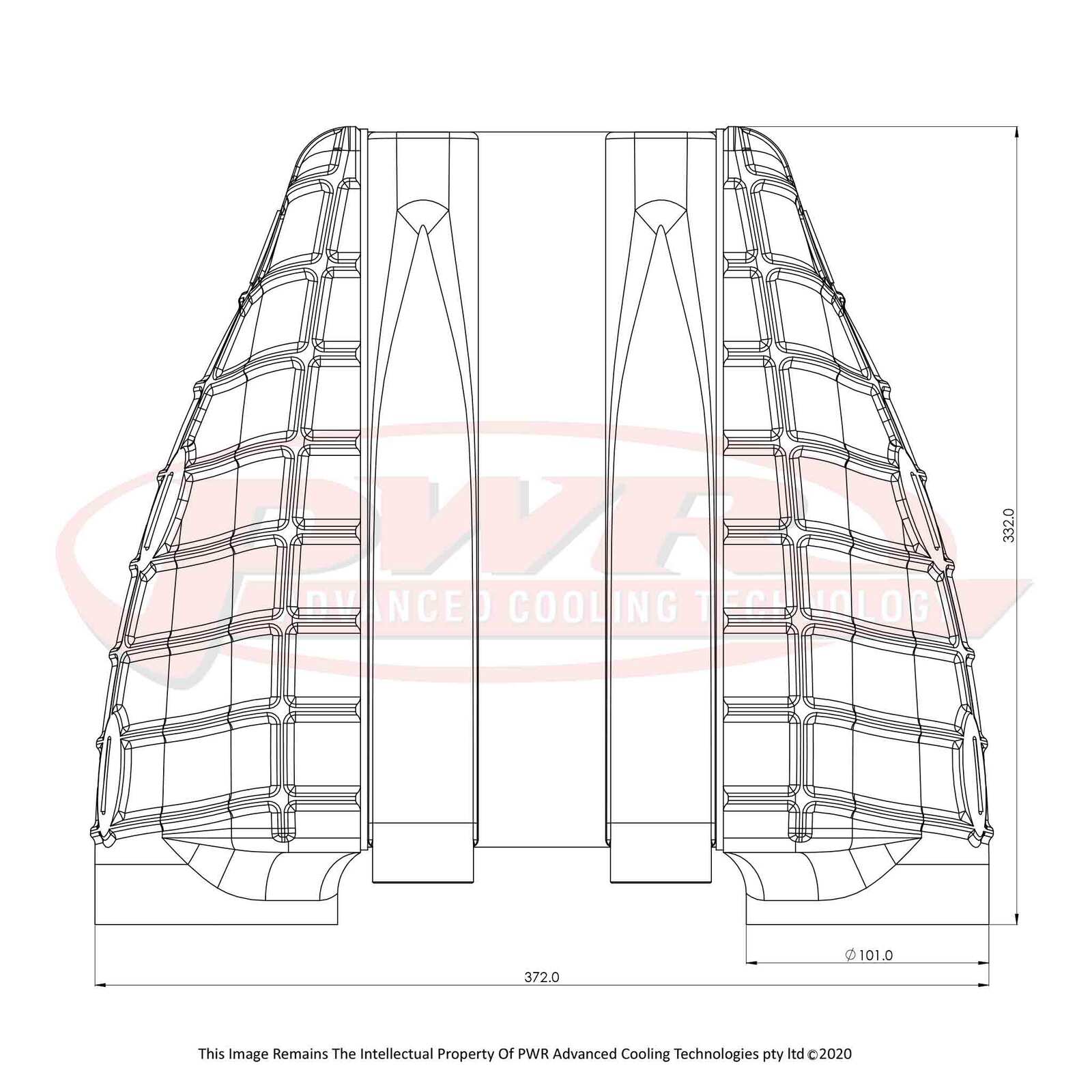 PWR UNIVERSAL Billet ELITE 3000 Water To Air Intercooler