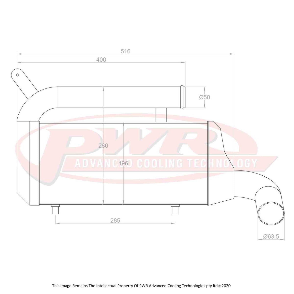 PWR 68mm Intercooler - Mazda MX-5 4cyl Turbo 99-05