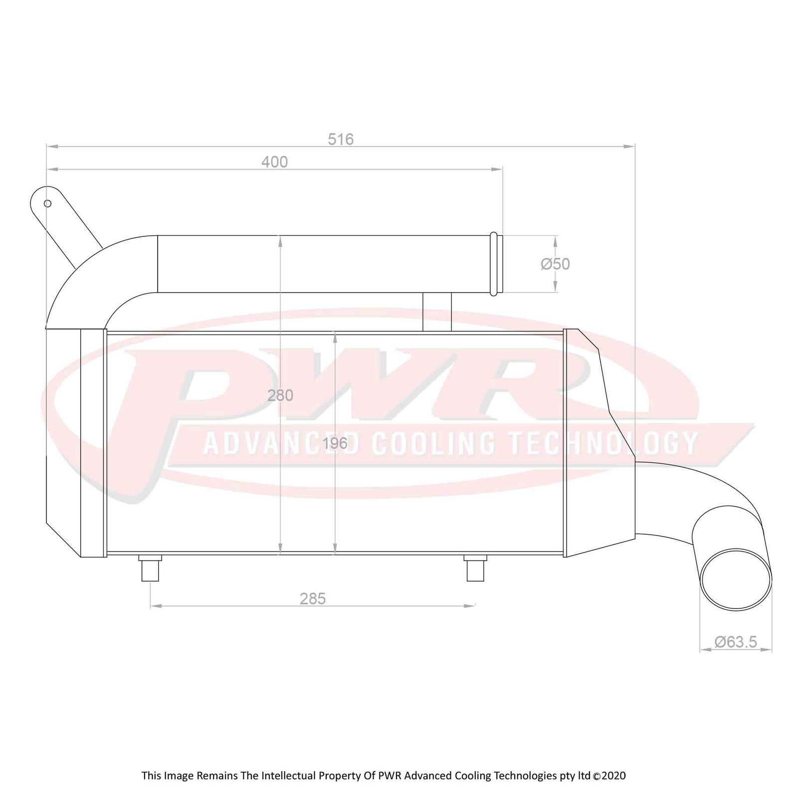 PWR 68mm Intercooler - Mazda MX-5 4cyl Turbo 99-05