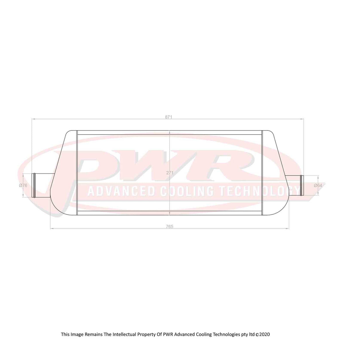 PWR 81mm Intercooler - Toyota Supra MA70/Holden Commodore VL 6cyl Turbo 1989