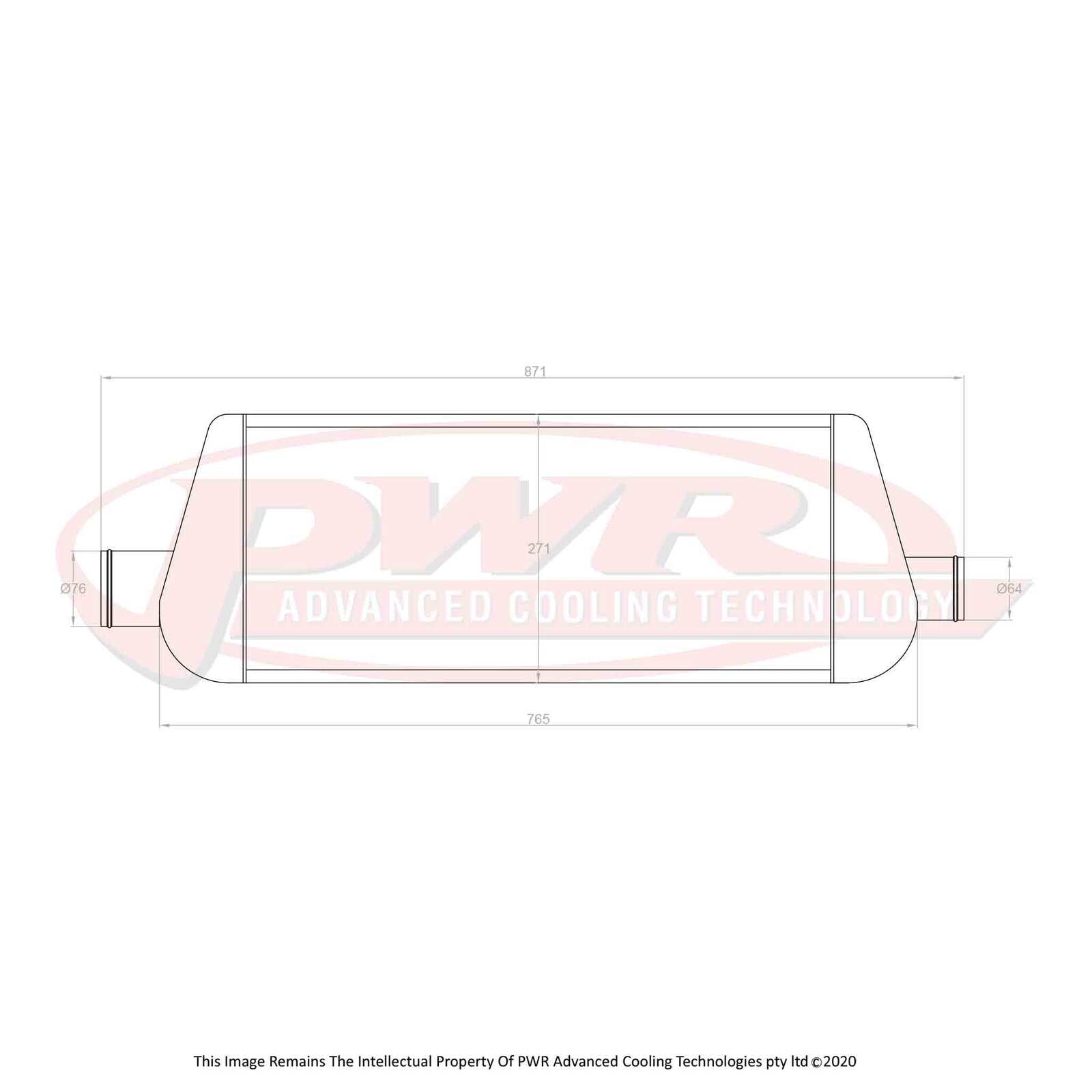 PWR 81mm Intercooler - Toyota Supra MA70/Holden Commodore VL 6cyl Turbo 1989