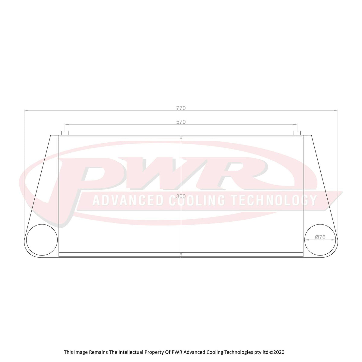 PWR 3" Outlets 81mm Intercooler - Mazda RX7 FD Series 6-8 92-02