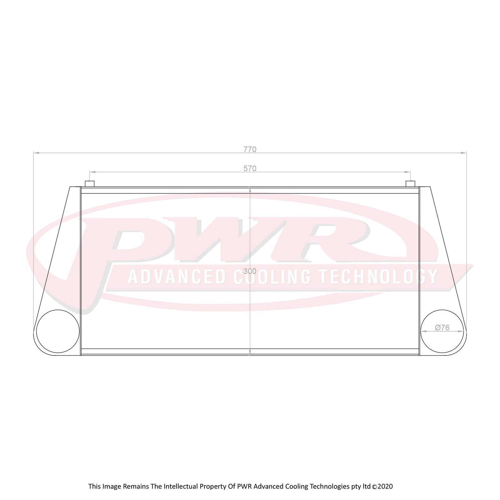 PWR 3" Outlets 81mm Intercooler - Mazda RX7 FD Series 6-8 92-02