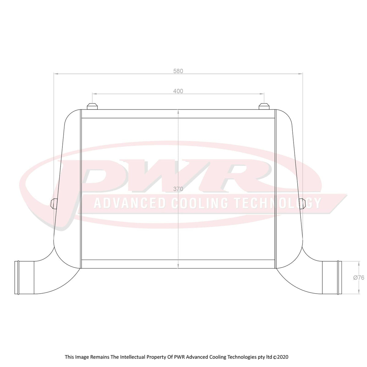 PWR 3" Outlets 68mm Intercooler - Mazda RX2-RX7 Series 1-3 12AT/13BT Rotary 70-85