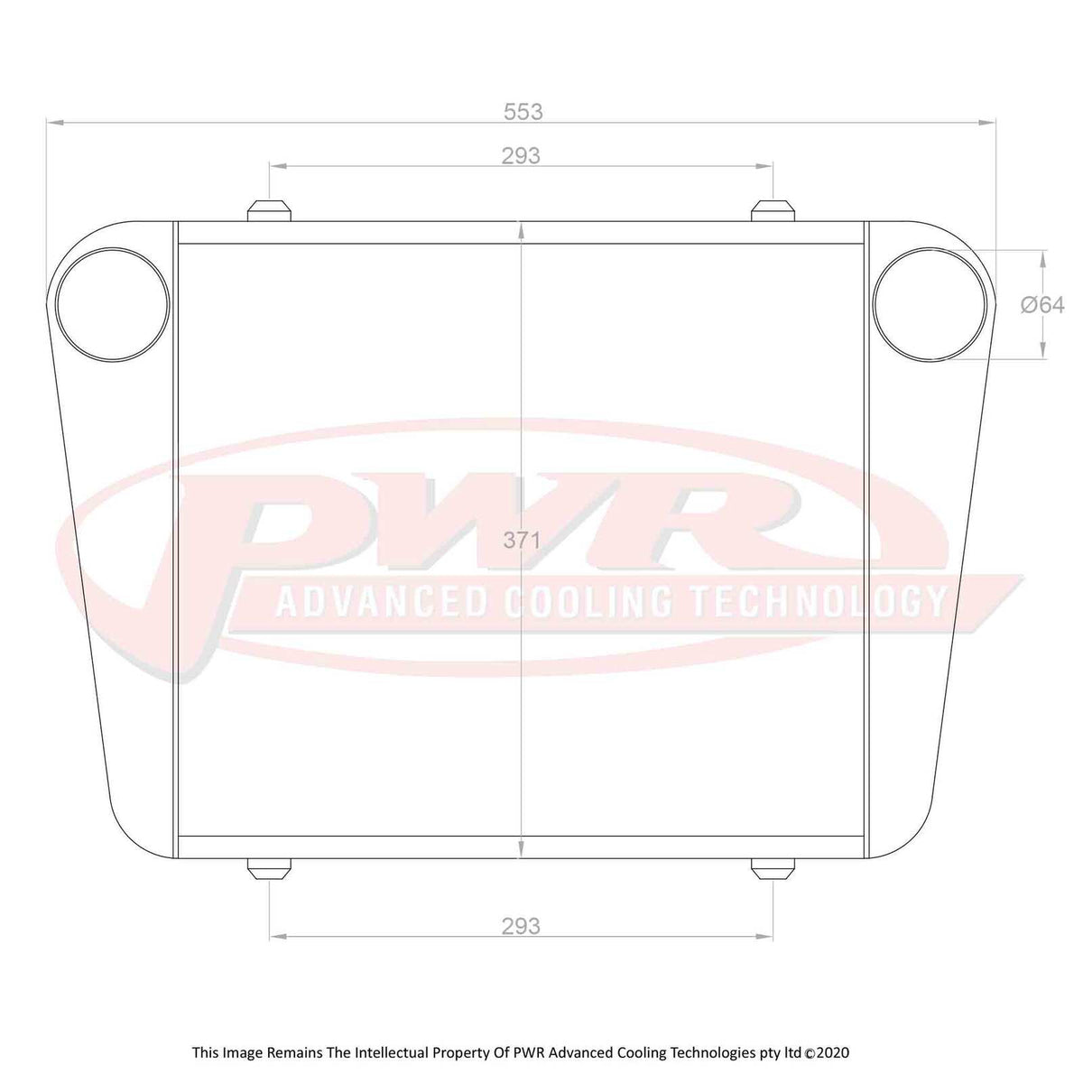 PWR 68mm Intercooler - Mazda RX2-RX5 12AT/13BT Rotary Turbo 70-81