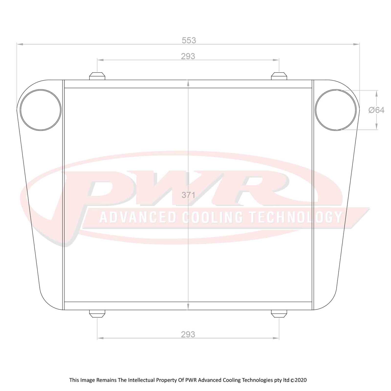 PWR 68mm Intercooler - Mazda RX2-RX5 12AT/13BT Rotary Turbo 70-81