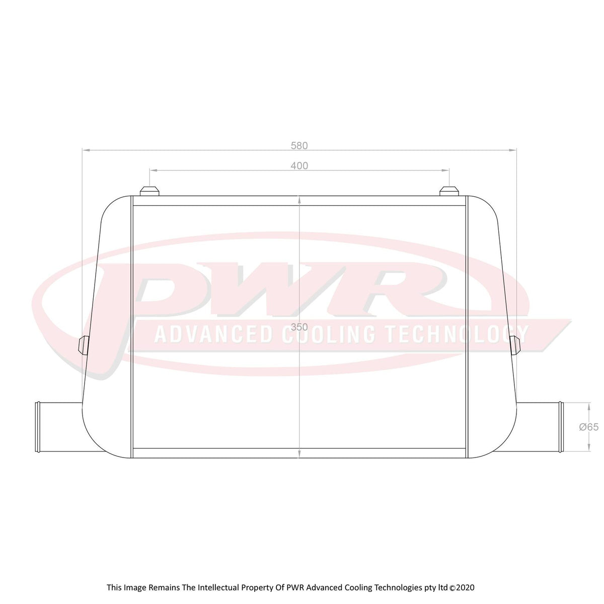 PWR 2.5" Outlets 68mm Intercooler - Mazda RX7 FC Series 4-5 85-92