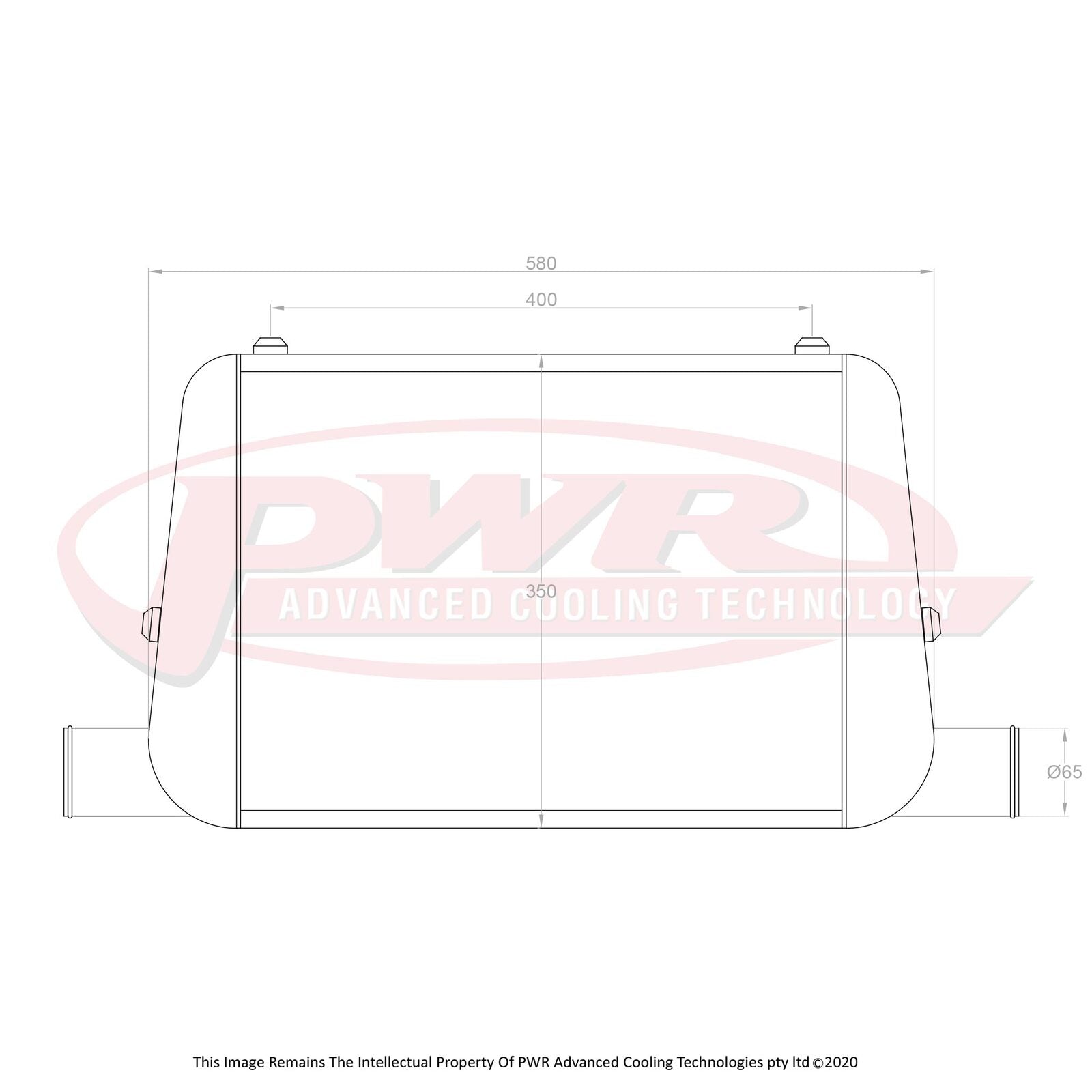 PWR 2.5" Outlets 68mm Intercooler - Mazda RX7 FC Series 4-5 85-92