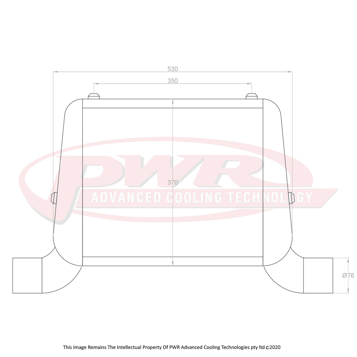 PWR 3" Outlets 55mm Intercooler - Mazda R100 10A/12AT/13BT Rotary 67-71