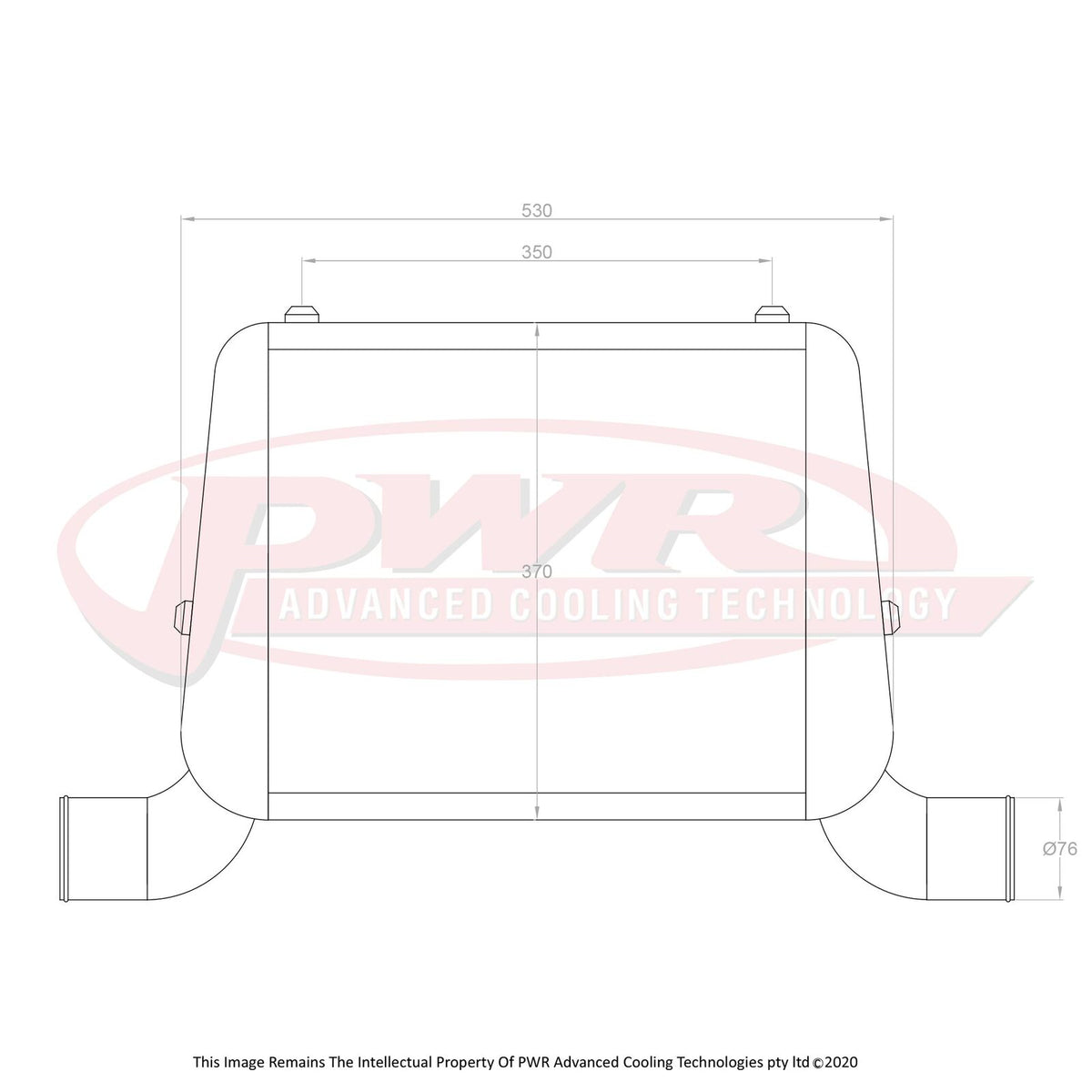 PWR 3" Outlets 68mm Intercooler - Mazda R100 10A/12AT/13BT Rotary 67-71