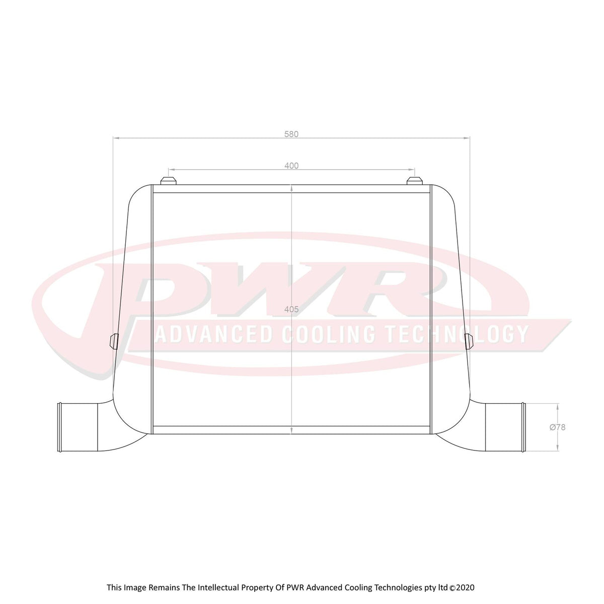 PWR 3" Outlets 68mm Intercooler - Mazda RX2-RX7 Series 1-3 12AT/13BT Rotary 70-85