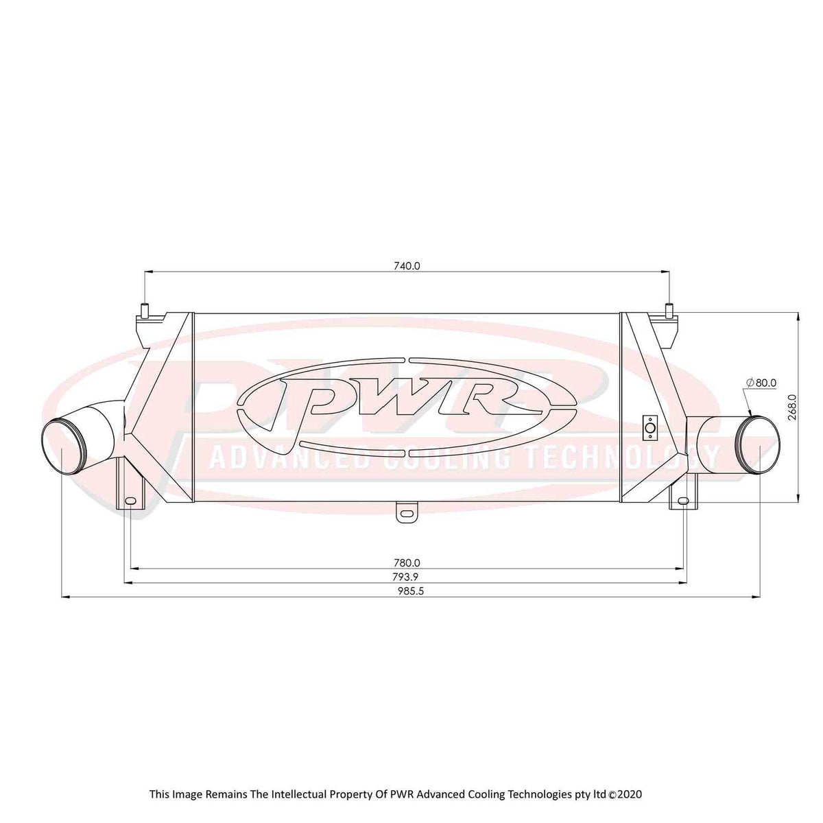 PWR 81mm Intercooler - Nissan Skyline R34 GTR 99-02
