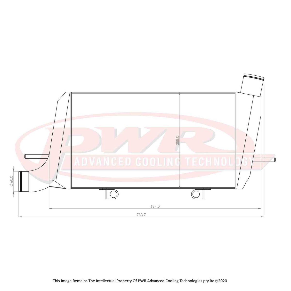 PWR 68mm Light Weight Intercooler - Mitsubishi Evo X 07-16