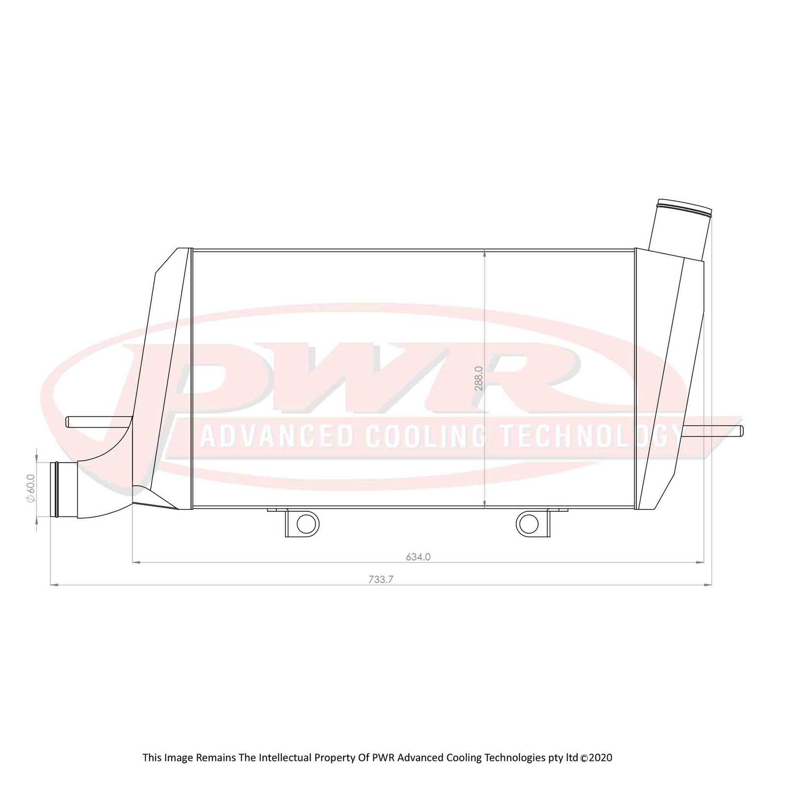 PWR 68mm Light Weight Intercooler - Mitsubishi Evo X 07-16