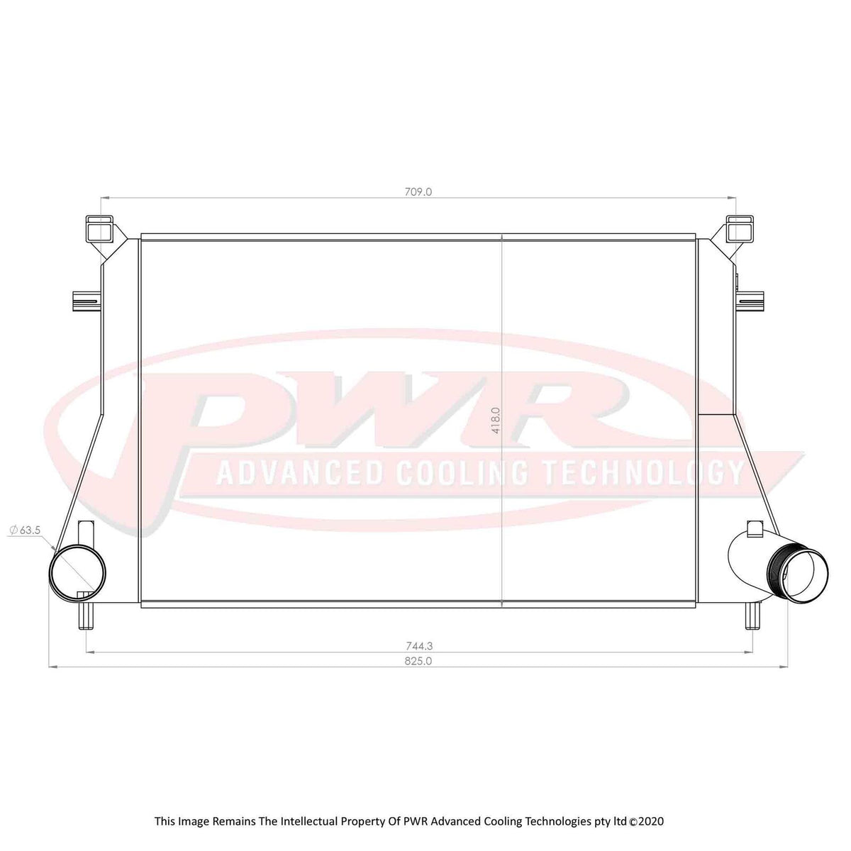 PWR 55mm Intercooler - L/W Elite Core - VW Golf MK7/7.5 12+