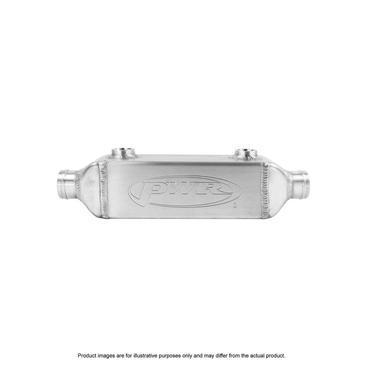 PWR Universal Water to Oil Cooler - In-line 3" x 3" x 8" with 38mm Outlets