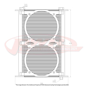 PWR Engine Oil Cooler - Plate and Fin 280 x 423 x 37mm - 48 Row