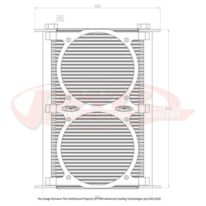 PWR Engine Oil Cooler - Plate and Fin 280 x 423 x 37mm - 48 Row