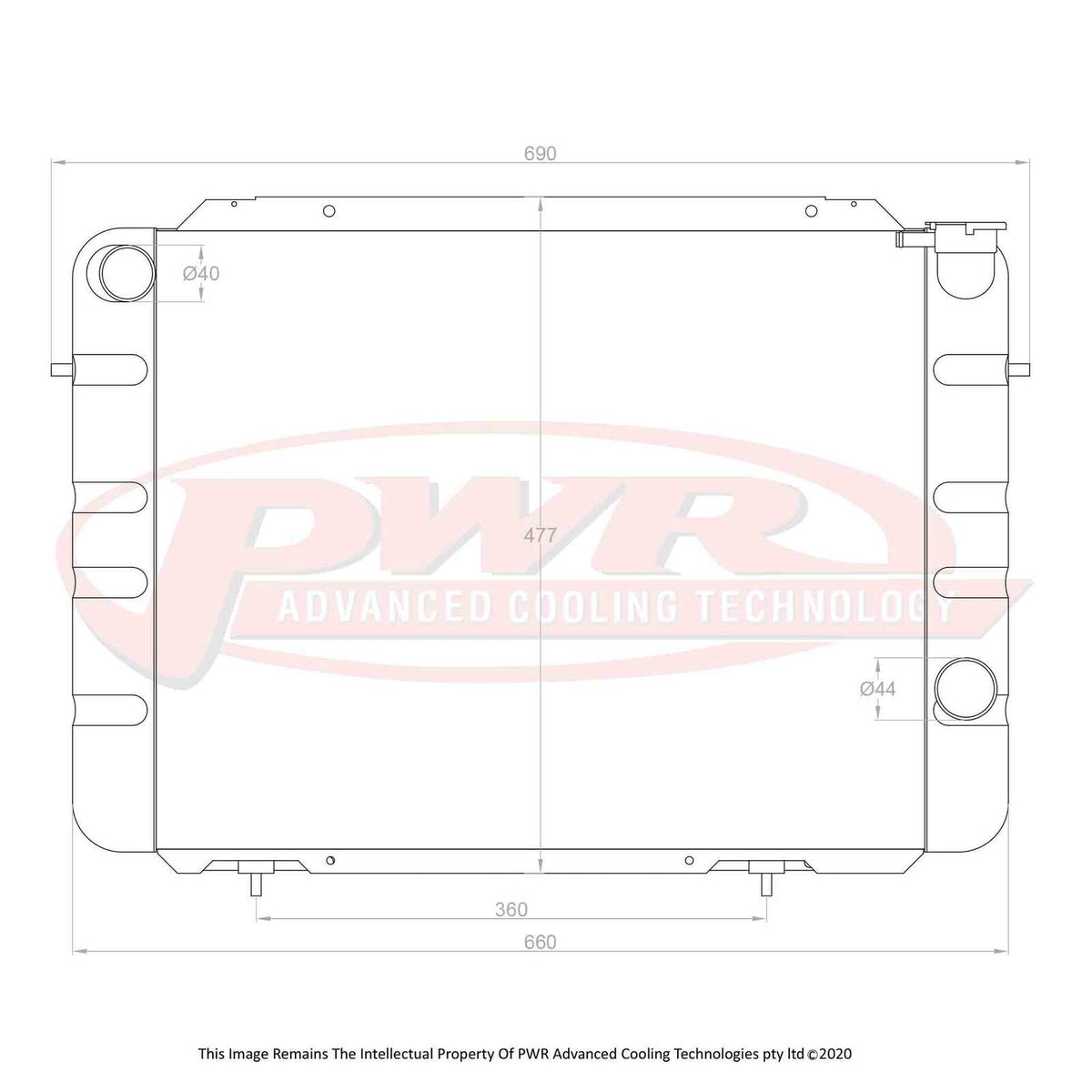 PWR 55mm Radiator - Holden Commodore VB-VK Chev V8 78-86