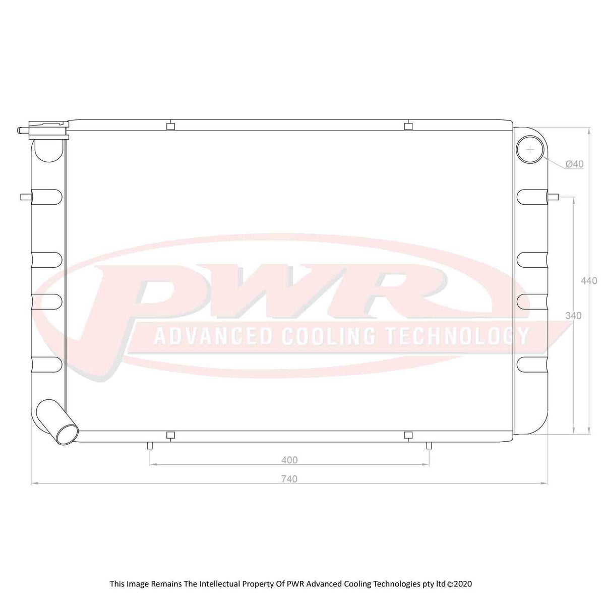 PWR 55mm Radiator - Holden WB V8 80-84