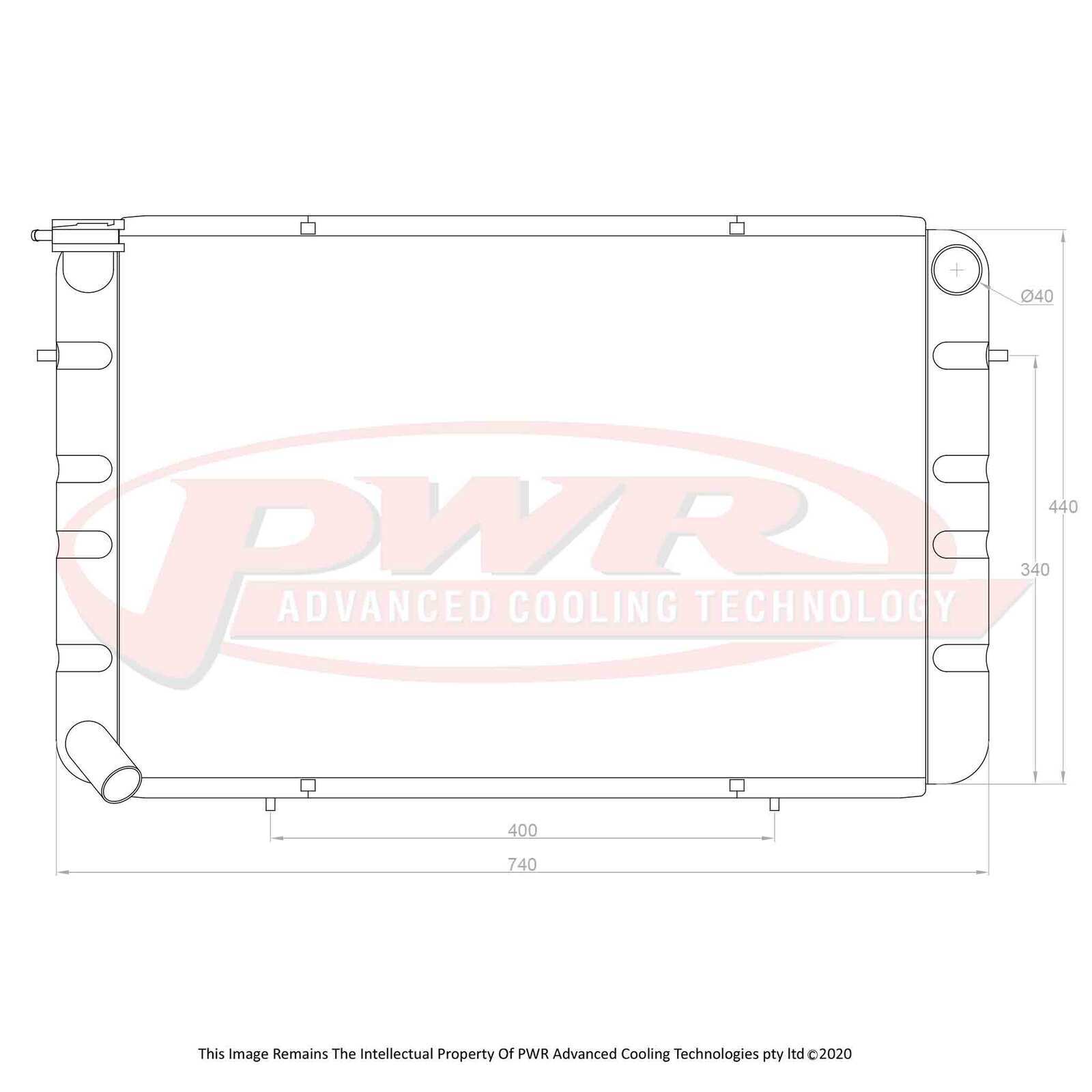 PWR 55mm Radiator - Holden WB V8 80-84