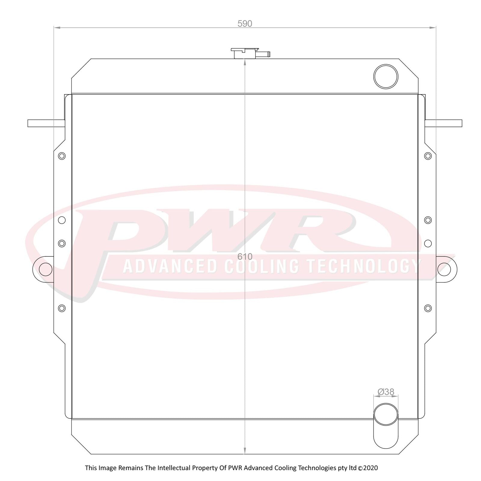 PWR 55mm Radiator - Toyota Landcruiser HJ 75 Series 85-90