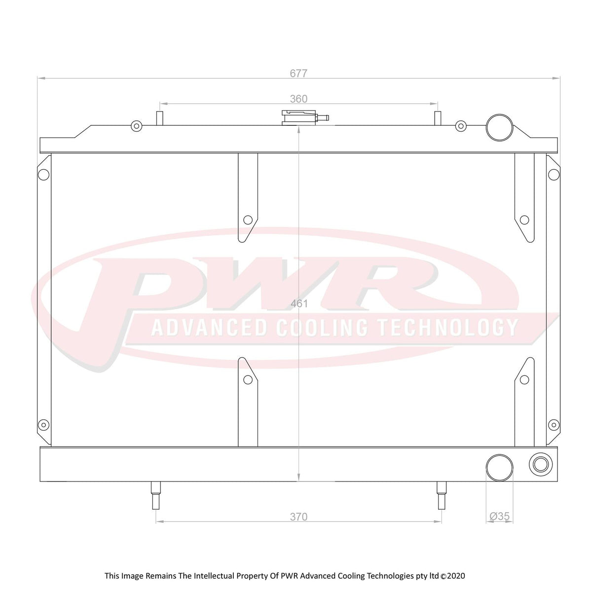 PWR 55mm Radiator - Nissan Skyline R32 GTR/GTST 89-94 w/ Offset 16" SPAL Fan Mounts