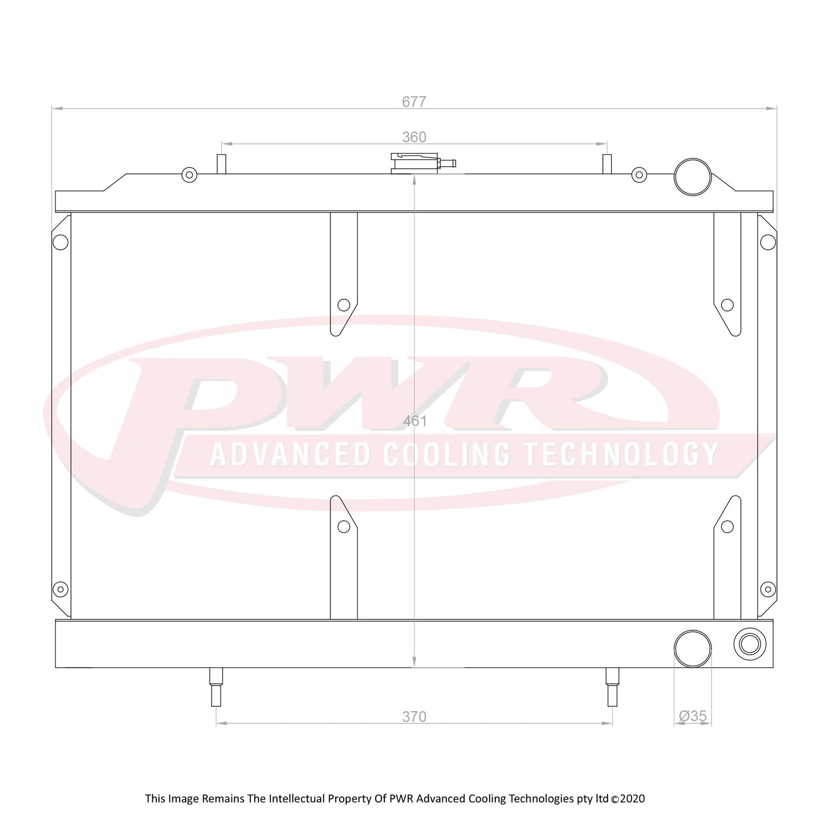 PWR 55mm Radiator - Nissan Skyline R32 GTR/GTST 89-94 w/ Offset 16" SPAL Fan Mounts