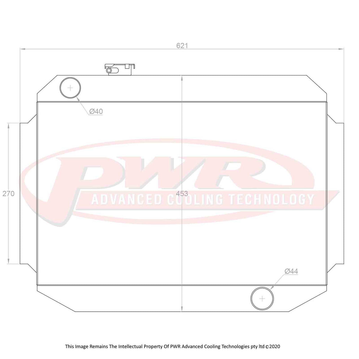 PWR 55mm Radiator - Holden Torana LC-LJ Chev V8 69-71