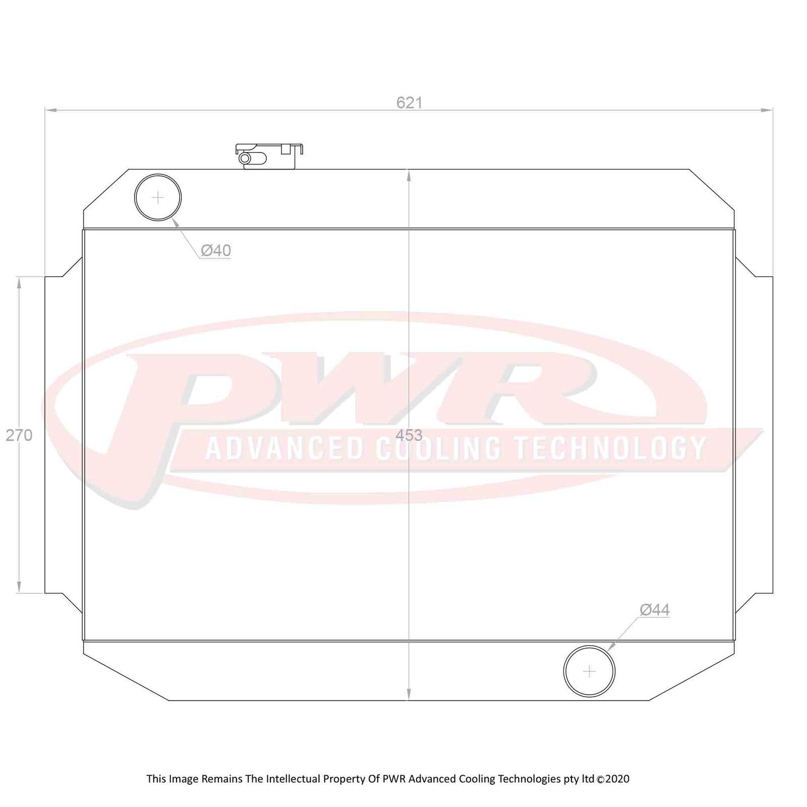 PWR 55mm Radiator - Holden Torana LC-LJ Chev V8 69-71