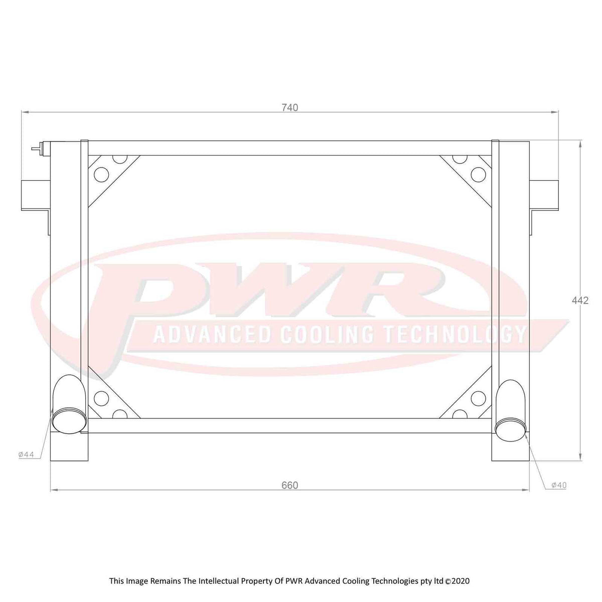 PWR 55mm Radiator - Ford GT40 V8