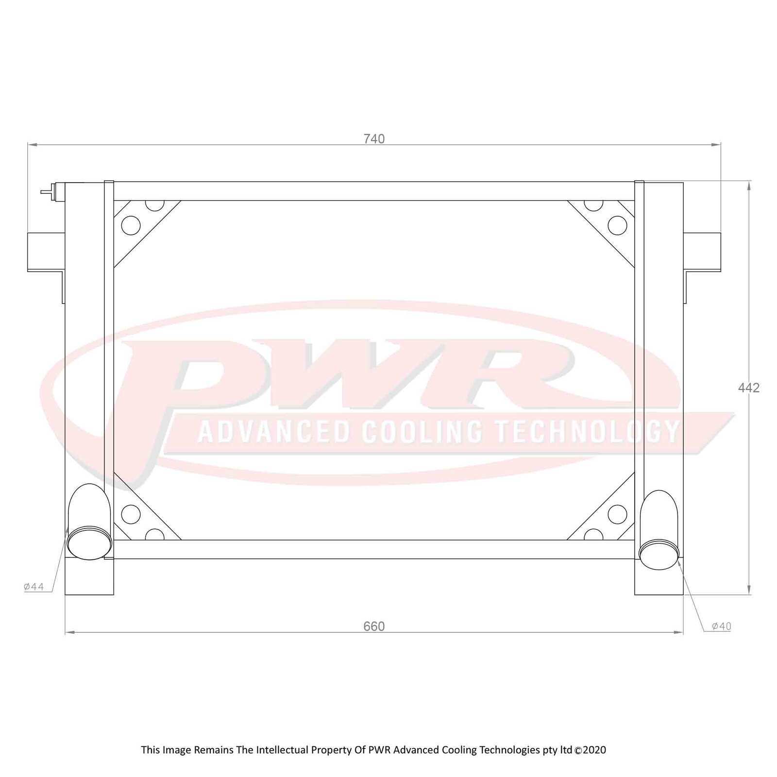 PWR 55mm Radiator - Ford GT40 V8