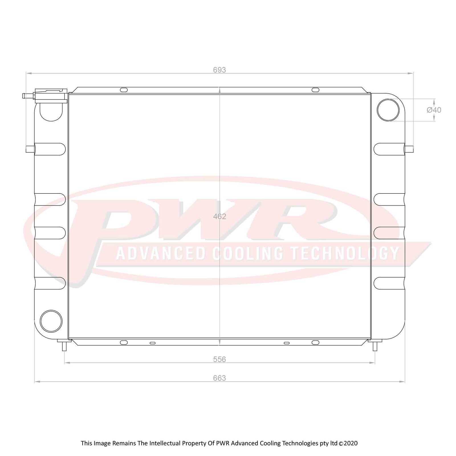 PWR 55mm Radiator - Holden Commodore VL V8 86-88