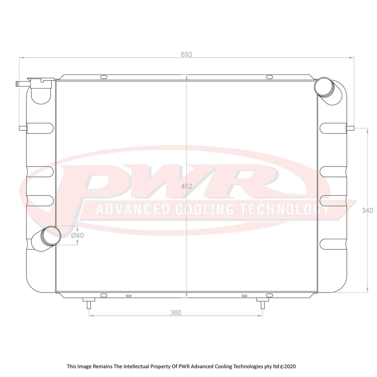PWR 55mm Radiator - Holden Commodore VC V8 80-81