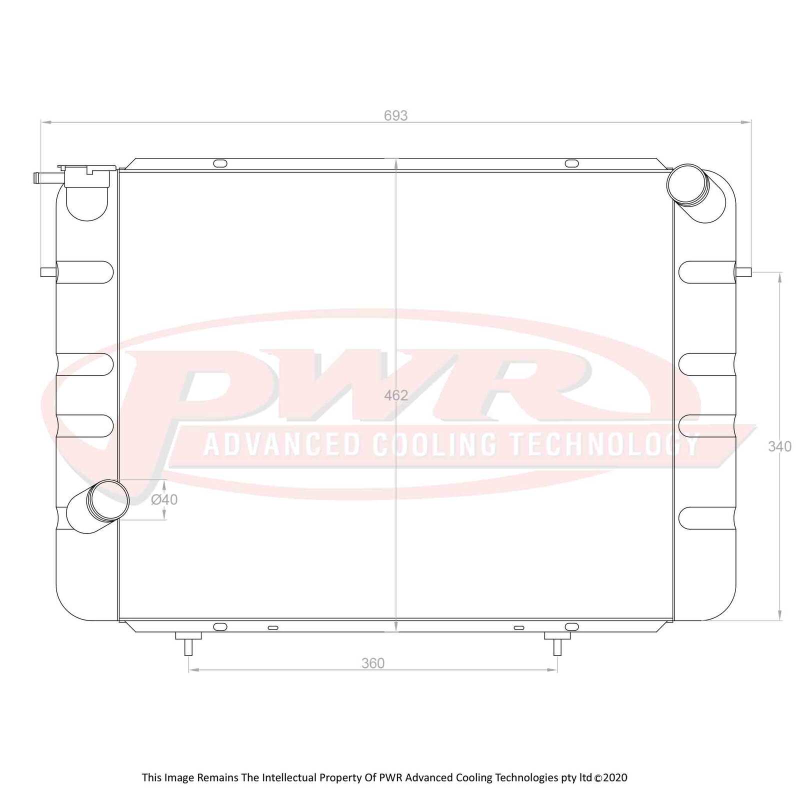 PWR 55mm Radiator - Holden Commodore VC V8 80-81