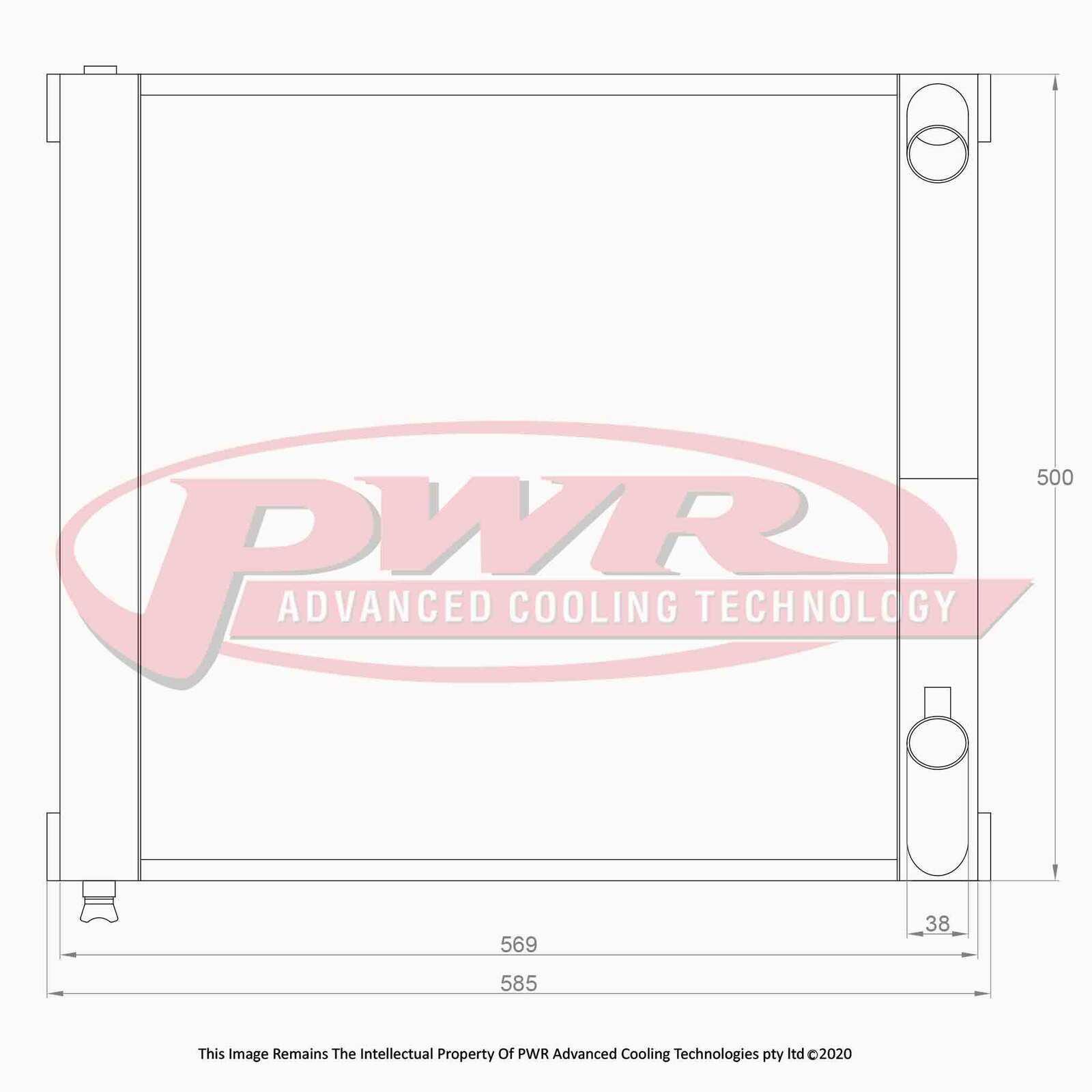 PWR 55mm 2-Pass Radiator - Mazda RX7 FC Series 4 85-89