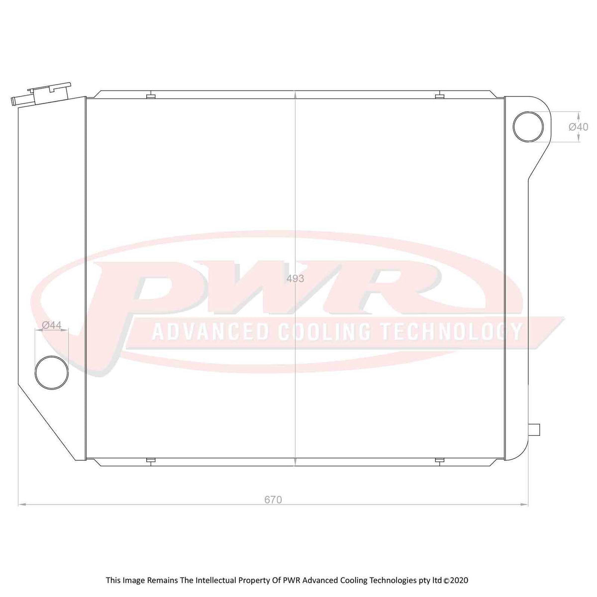 PWR 55mm Radiator - Ford Falcon XA-XC V8 351 Cleveland 72-79