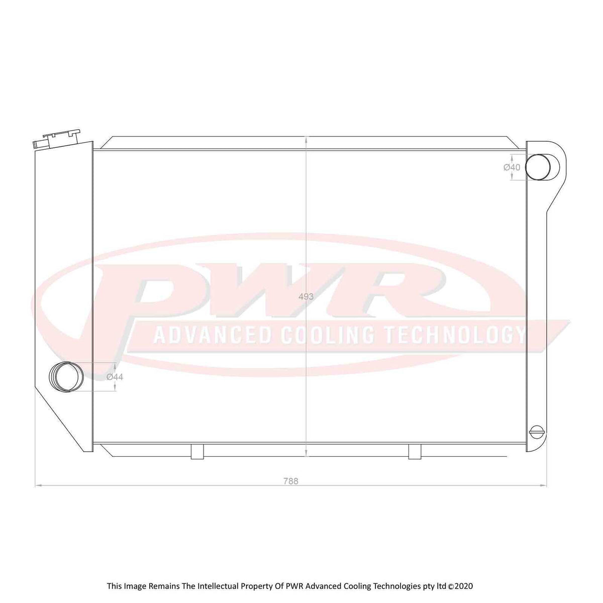 PWR 55mm Radiator - Ford Falcon XA-XC V8 351 Cleveland 72-79