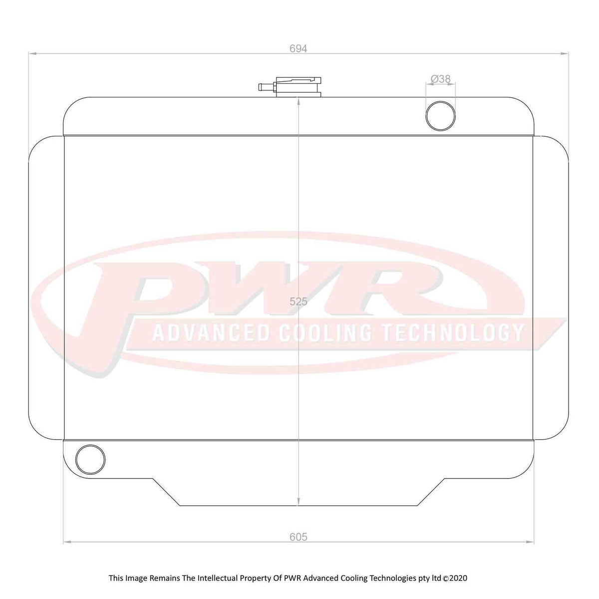 PWR 55mm Radiator - J10 Jeep V8 74-88
