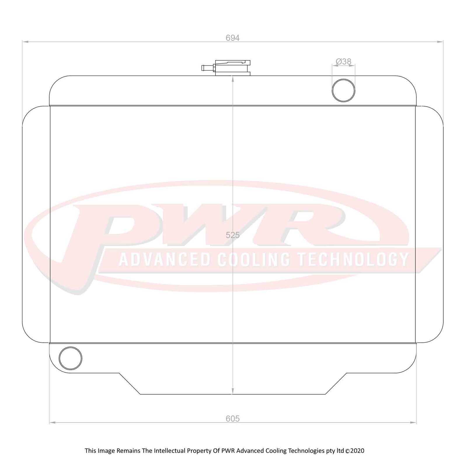 PWR 55mm Radiator - J10 Jeep V8 74-88