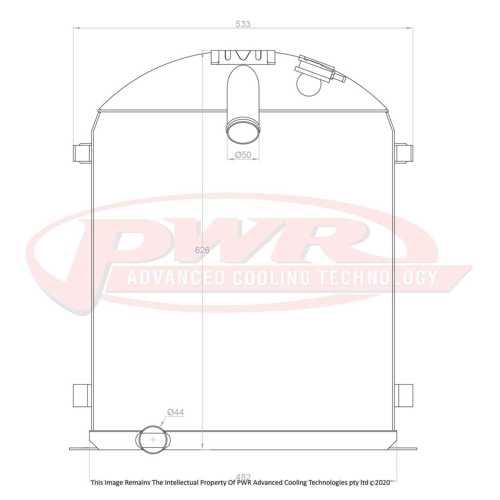 PWR 55mm Radiator - Ford Model A V8 1928