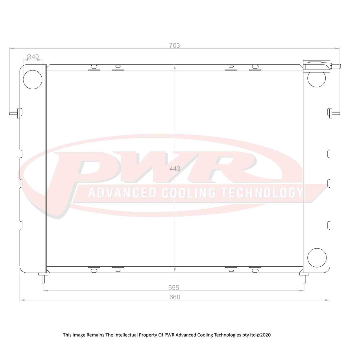 PWR 55mm Radiator - Holden Commodore VN Chev V8 88-91