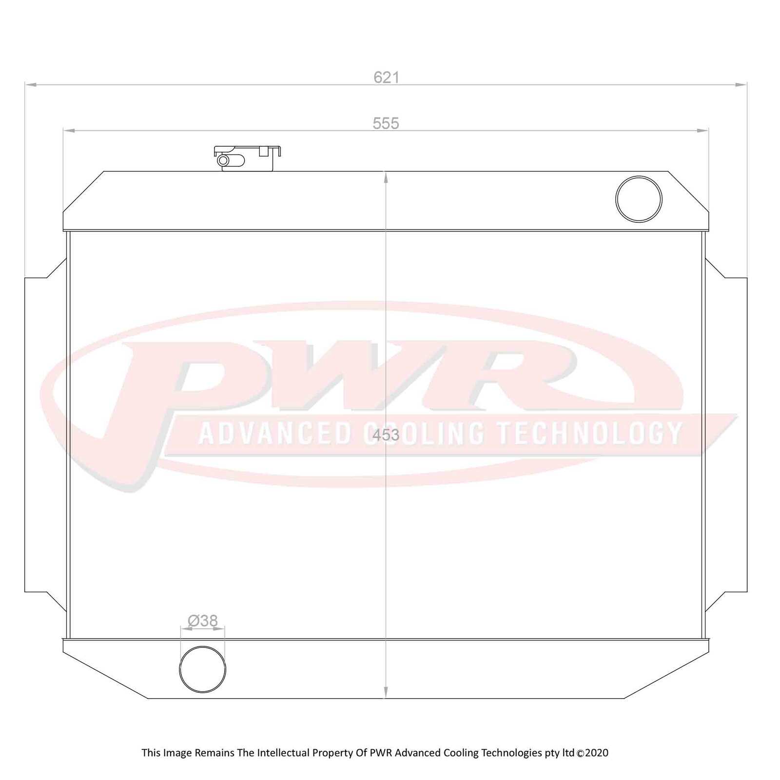 PWR 55mm Downflow Radiator - Holden Torana LC-LJ V8 69-74