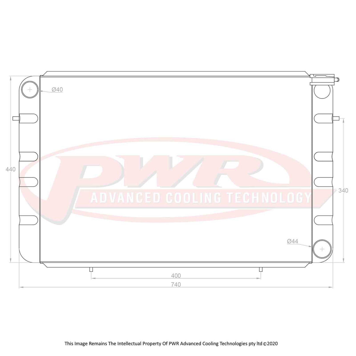 PWR 55mm Radiator - Holden WB Chev V8 80-84