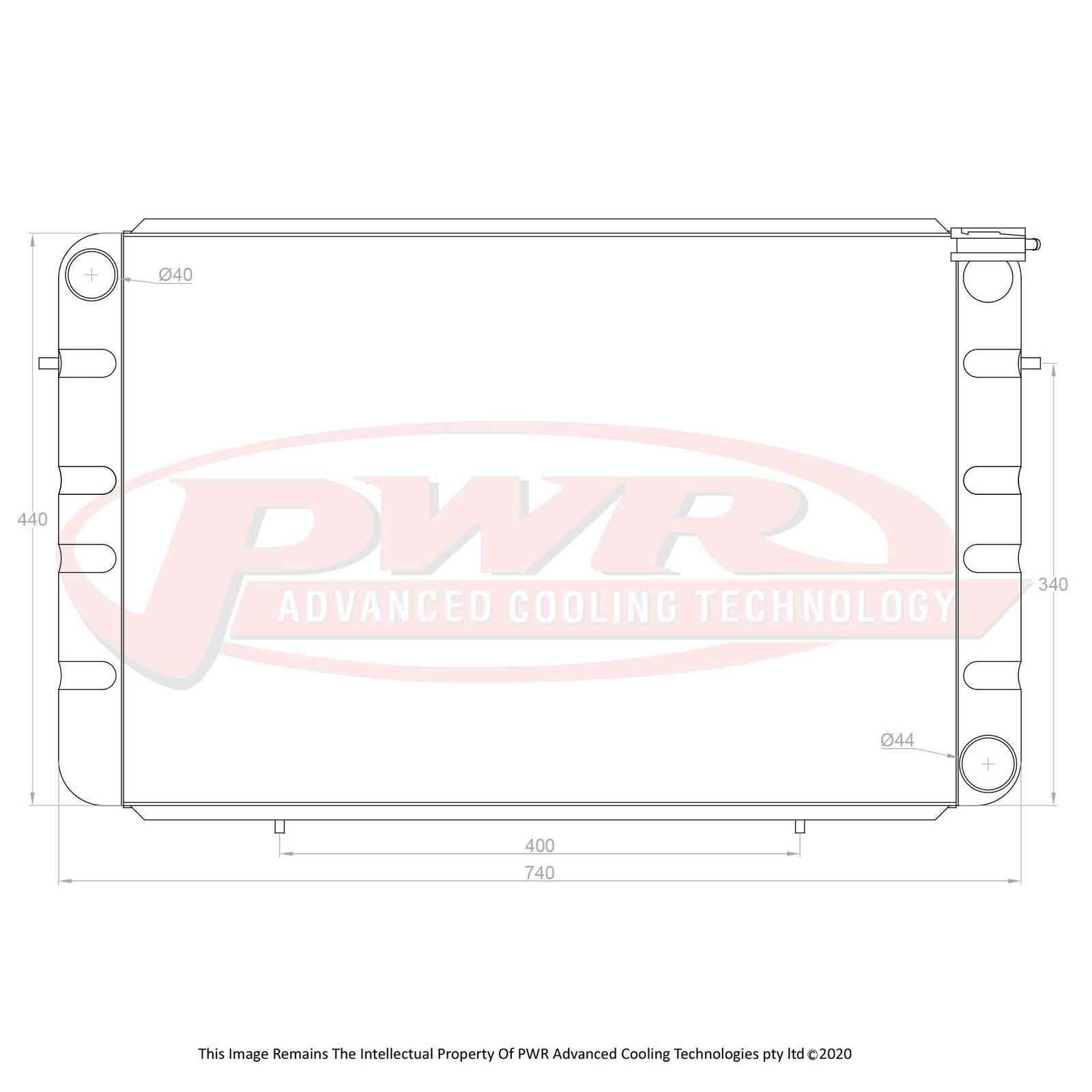 PWR 55mm Radiator - Holden WB Chev V8 80-84