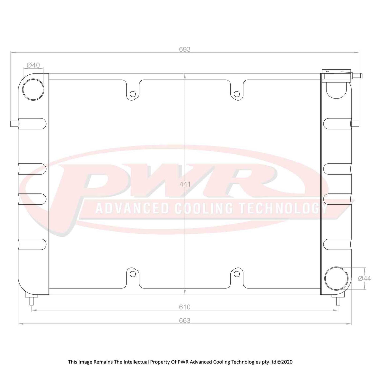 PWR 55mm Radiator - Holden Commodore VP-VS Chev V8 91-00 w/ 16" SPAL Fan Mounts